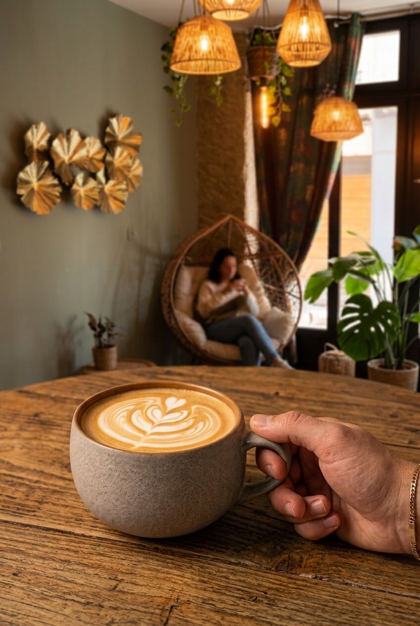 Café latte art, ambiance Noham
